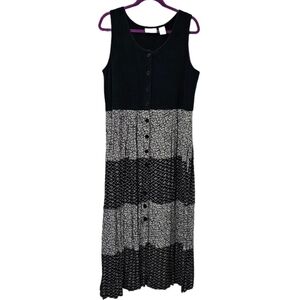 Cabernet Black and White Maxi Dress